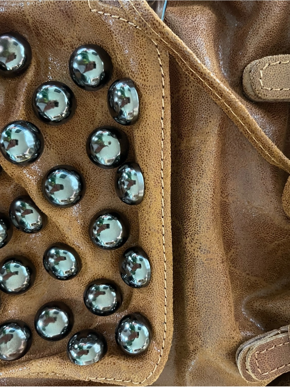 Free People x Stefano Ghilardi Brown Studded Leather Backpack - Picture 12 of 13